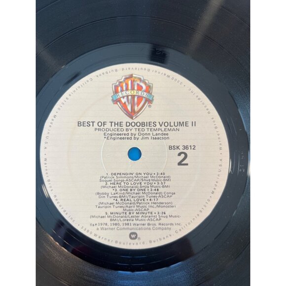 The Doobie Brothers "Best Of The Doobies Volume II" Vinyl Record BSK 3612 - Picture 6 of 6